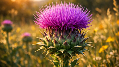 Γαϊδουράγκαθο ανθός, παραδοσιακό βότανο γνωστό για την υποστήριξη του ήπατος, της πέψης και την αντιοξειδωτική του δράση.