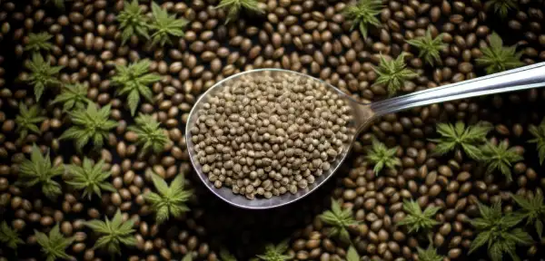 Σπόροι κάνναβης σε κουτάλι